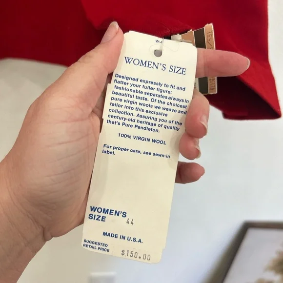 Pendleton dead stock VTG 100% wool Red blazer jacket old money sz.44 classic - Picture 5 of 10